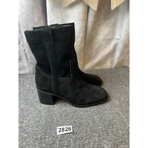 Steve Madden Romney Ankle Boots Women's Black Suede Bootie Size 7 - Picture 3 of 8